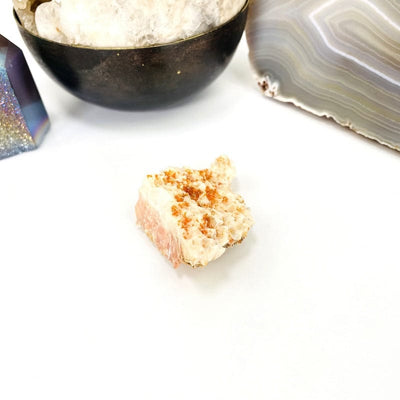side view of natural vanadinite cluster on white background