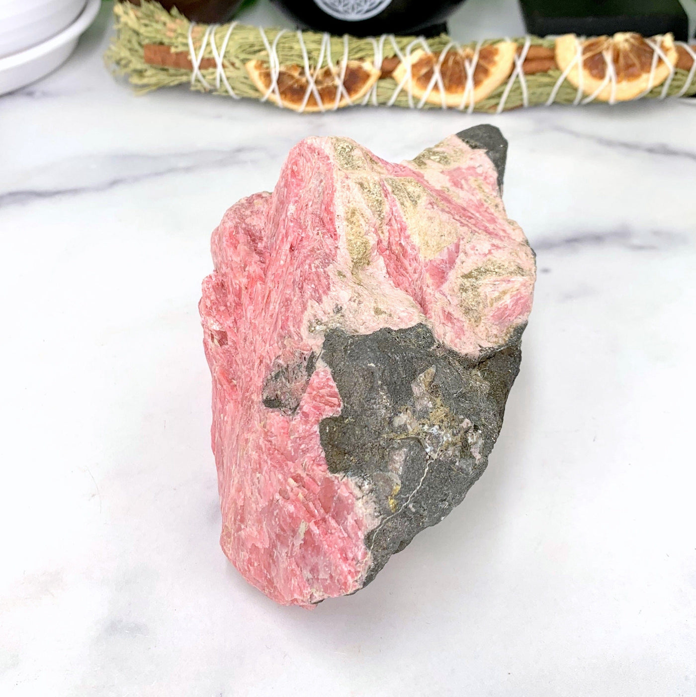 Natural Rhodonite - different angle