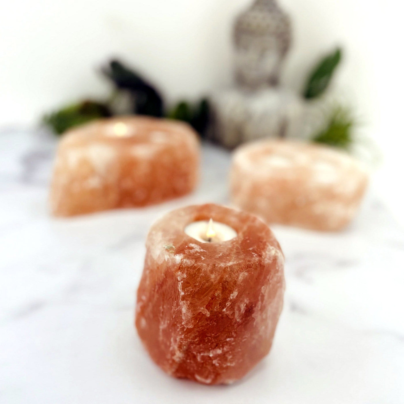 Himalayan Salt Candle Holder with 1 hole 
