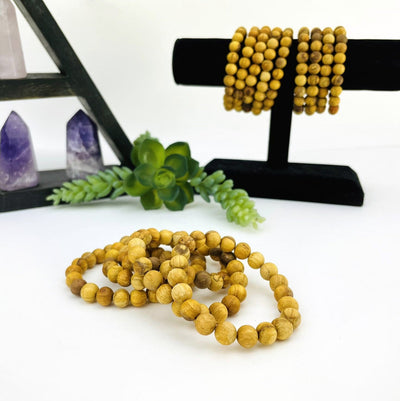 Palo Santo Round Bead Bracelets 8mm Beads front view