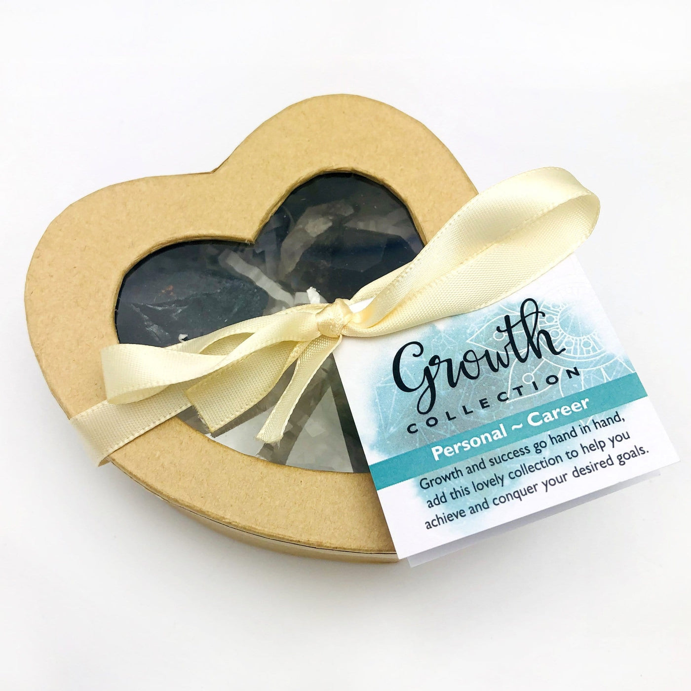 top view of growth heart box on white background