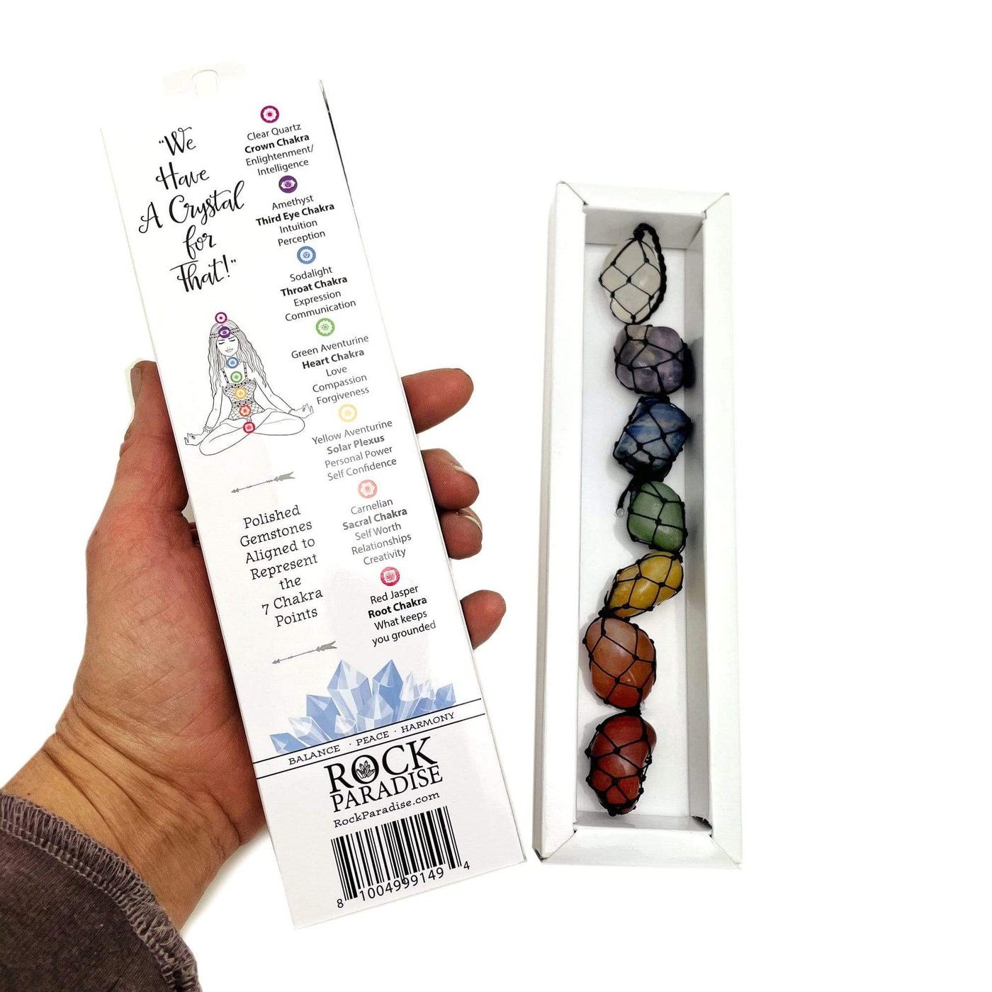chakra wall hanging comes in a box full of information 