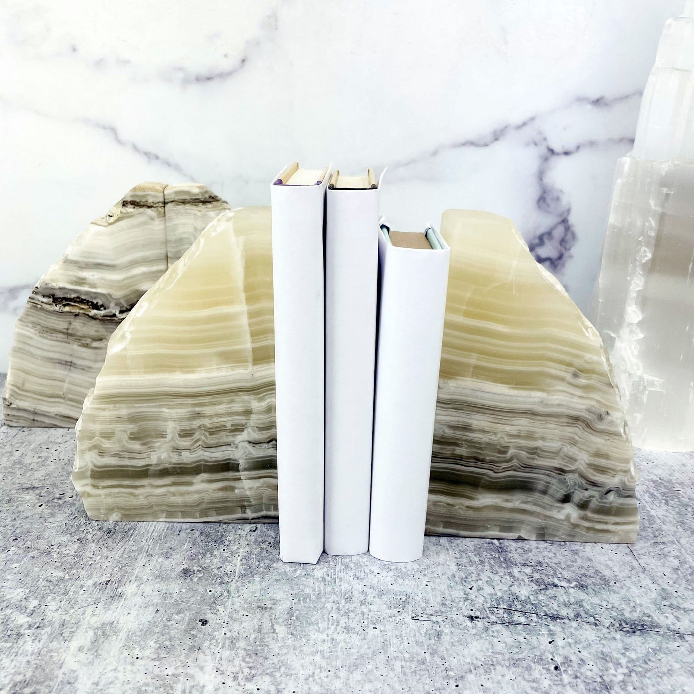 Products Onyx Bookends - with books in between
