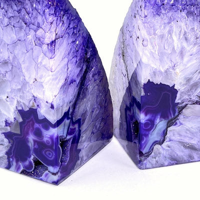 Agate Book End Purple Agate Bookend Pair - 3 to 6 lb - Geode Bookend -(RK1-16)