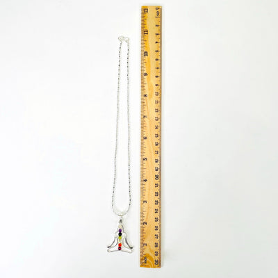 full necklace length with a ruler for length reference