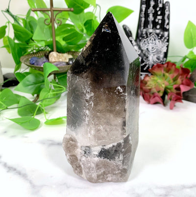 Products Natural Smoky Quartz Point - back view