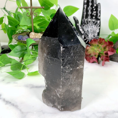 Products Natural Smoky Quartz Point - side view