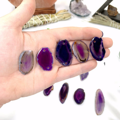 hand holding up variant 1 of Purple Agates Set 