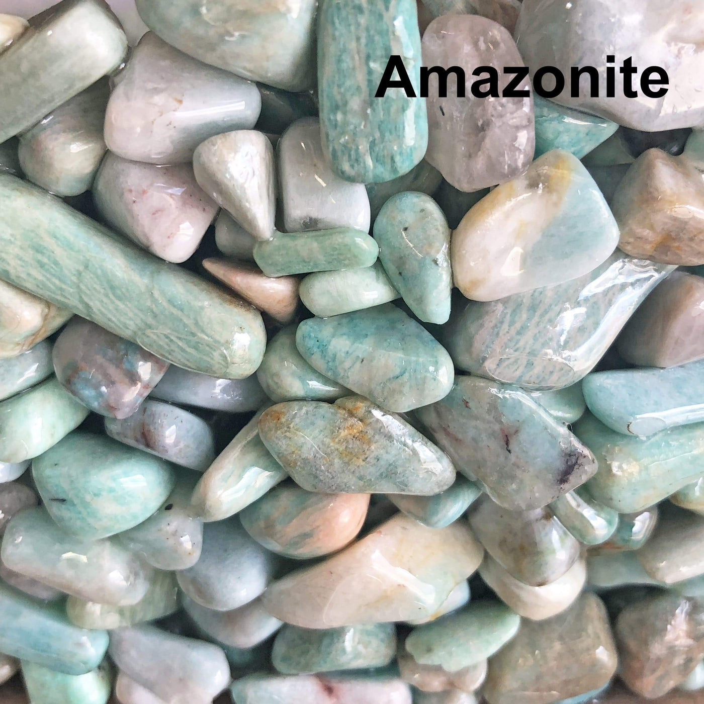 Tumbled Stone Bowl  - amazonite