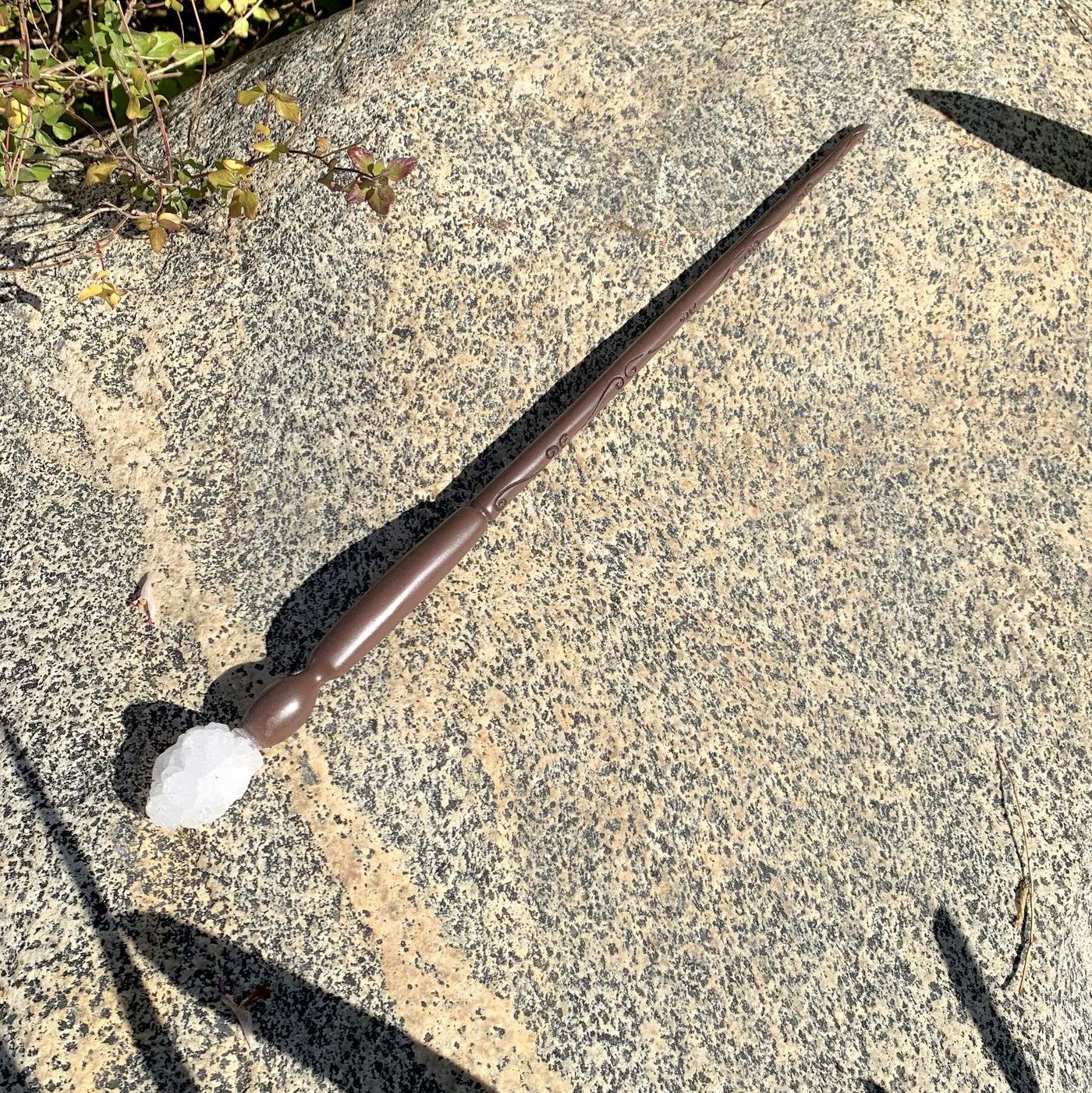 White Geode - Enchantment Wand on stone background