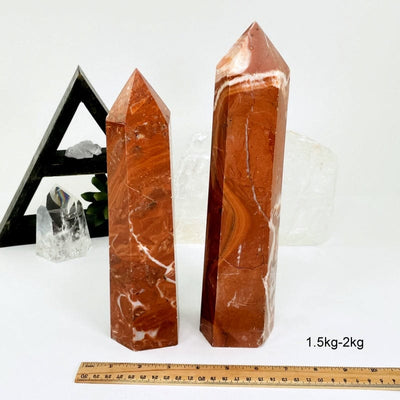 points displayed next to a ruler for size reference. available in 500grams to 1 kilogram and 1.5 kilogram to 2 kilograms