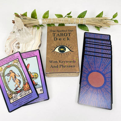 tarot deck displayed to show the front and back side of the cards 