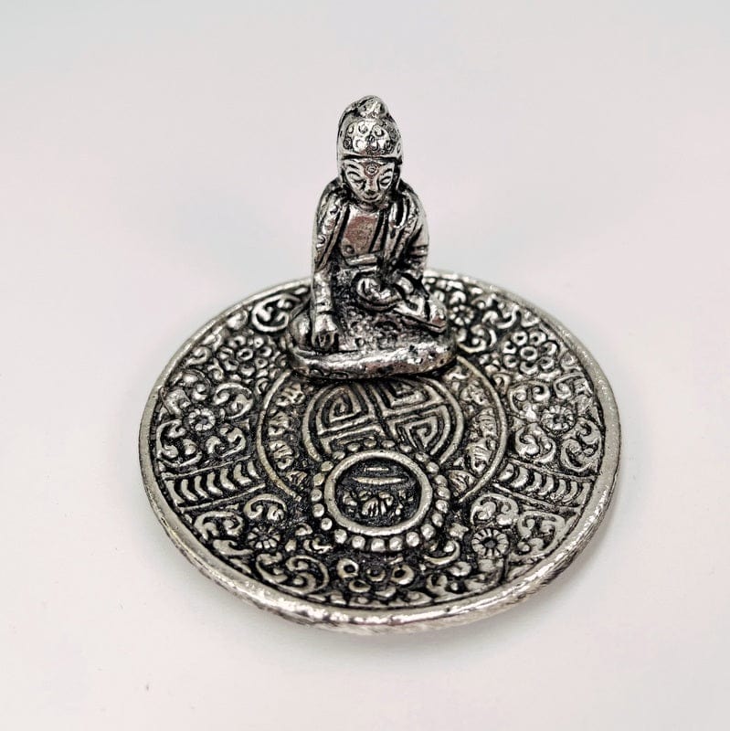close up of the buddha burner in silver 