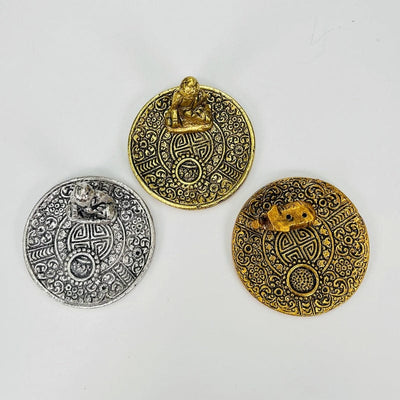 top view of the incense burners to show the engraved details 