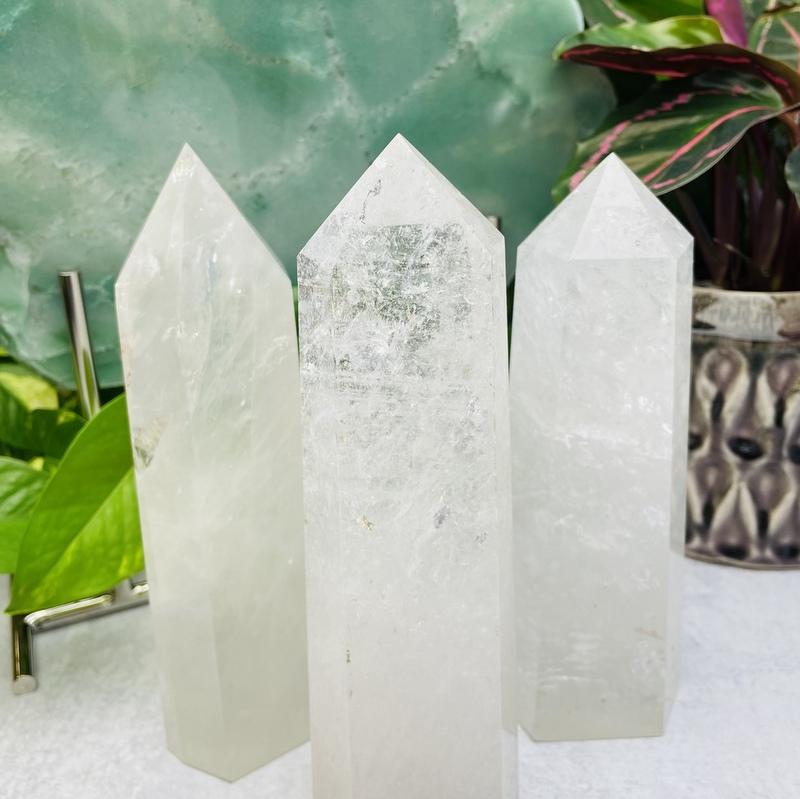 close up of crystal quartz towers 