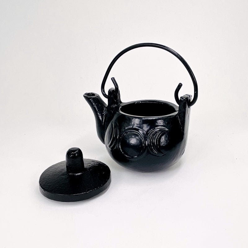 black kettle cauldron with lid off
