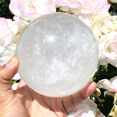 Backside of the Crystal Clear Sphere on hand