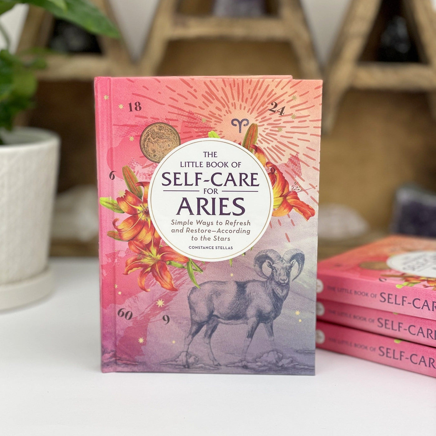 The Little Book of Self-Care for Aries Book in a pink color