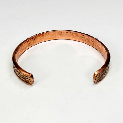 Copper Bracelet with Brass accents - Center Twist Design -