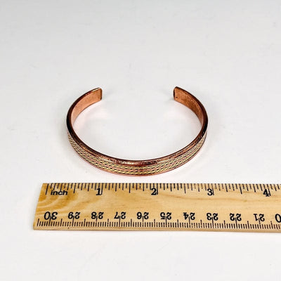 Copper Bracelet with Brass accents - Center Twist Design -