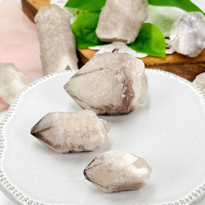 dreamsicle lemurian points displayed as home decor 