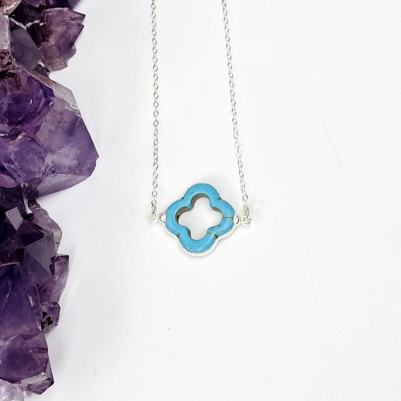 clover necklace available in turquoise 