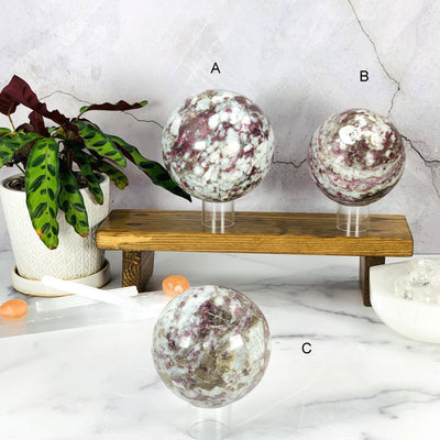 Frontside of the You Choose Lepidolite Sphere