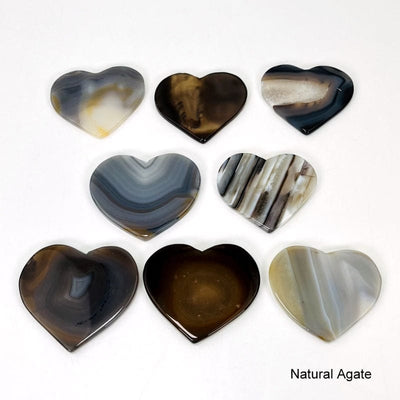 close up of the natural heart agate slices