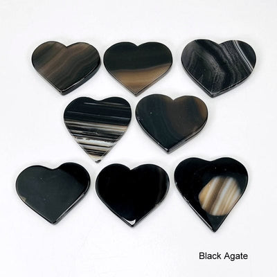 close up of the black heart agate slices