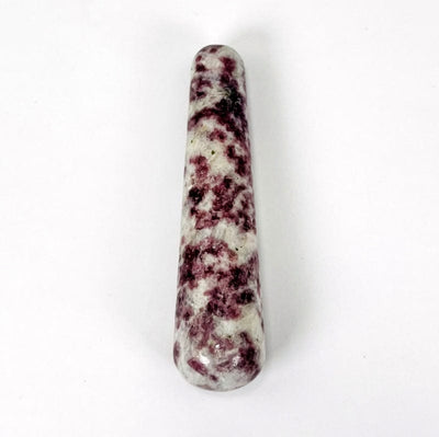 close up of a lepidolite massage wand