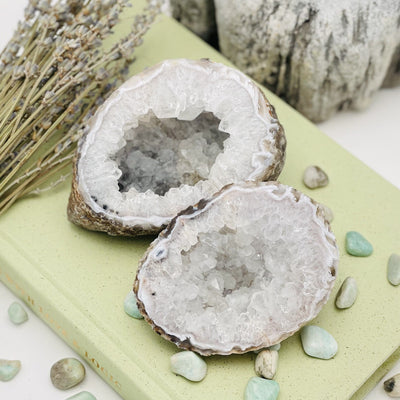 Agate Geode Halves with decorations