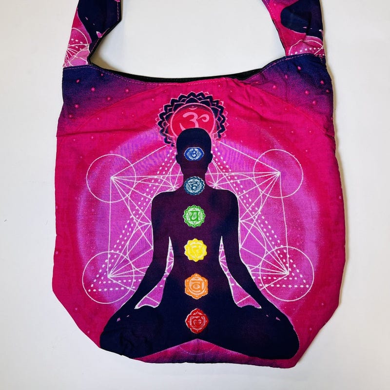 Pink chakra bag on a white background.