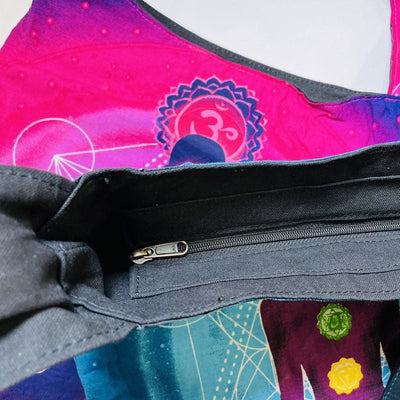 Zipper of chakra bag.