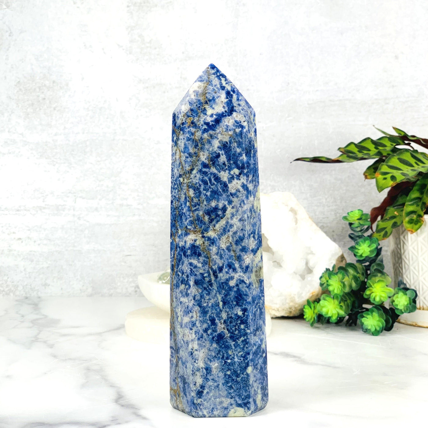 Backside of the Sodalite Polished Tower Point