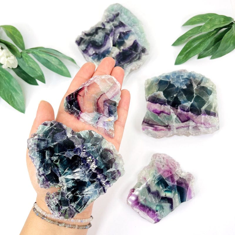 fluorite slabs in hand for size reference 