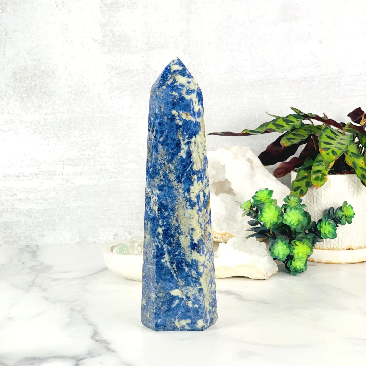 Frontside of the Sodalite Polished Tower Point 