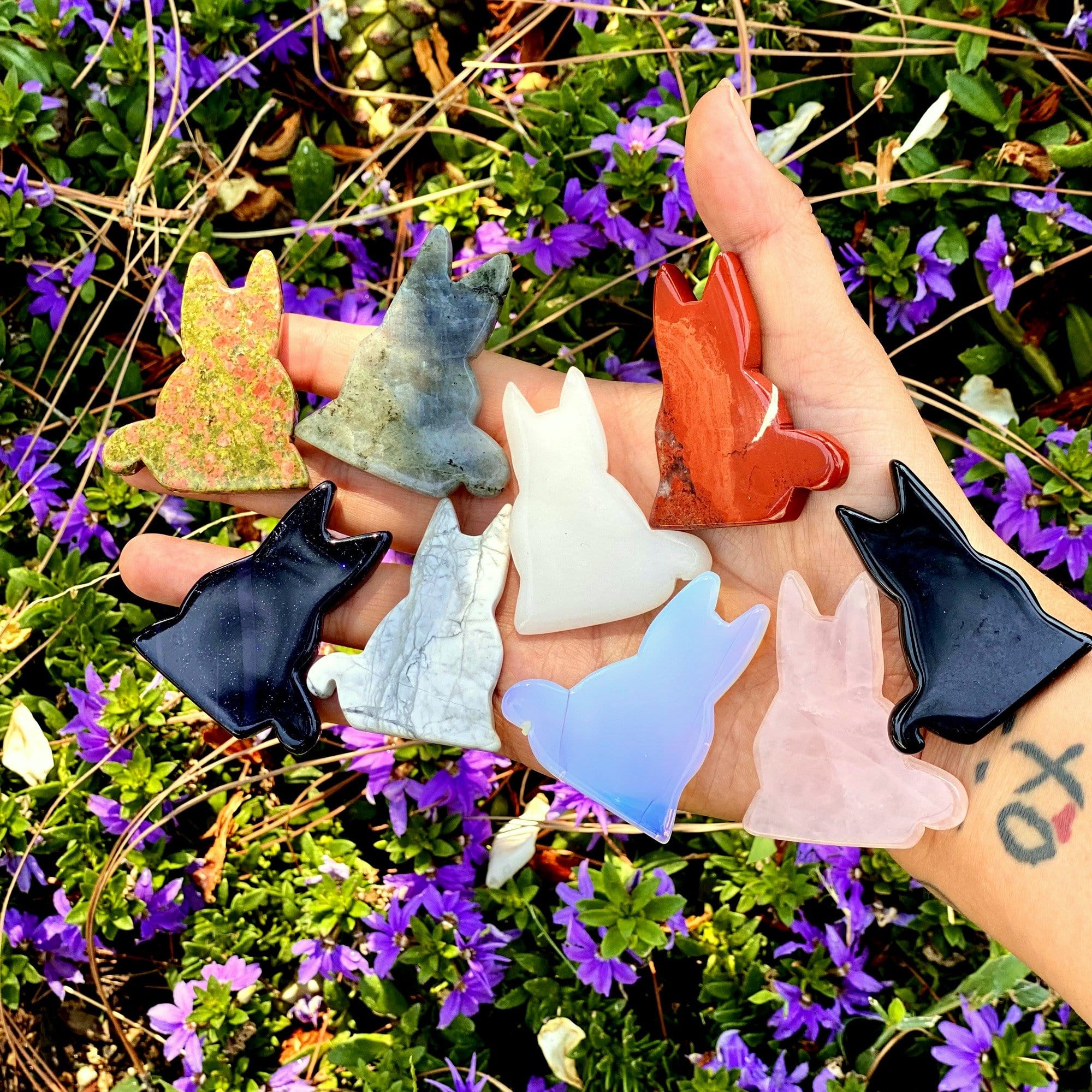 Cat Gemstone Slice - Carved Stone – Rock Paradise