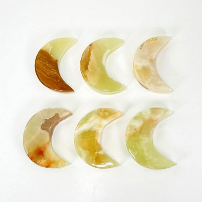 green onyx moons in 2 rows of 3