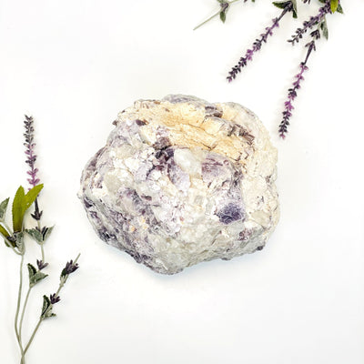 A beautiful Lepidolite Mica Quartz on white background