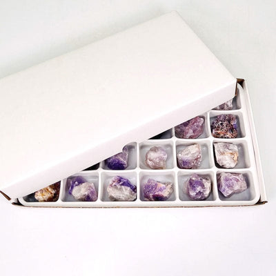 Chevron Amethyst Flat Box - Box of 24 Pieces - Wholesale Crystals  (HS1B5)
