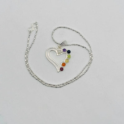 chakra heart pendant necklace with chain for length