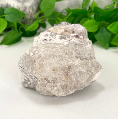 purple lepidolite with flashes of mica cluster pictured from a different view to show texture