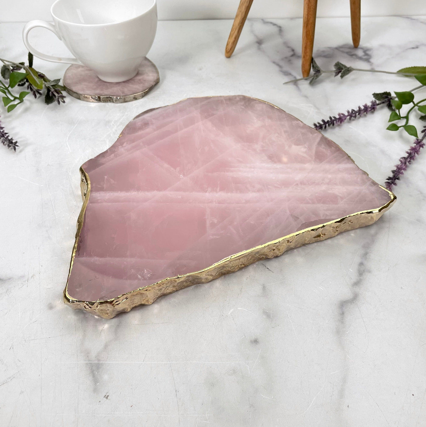 another angle of rose quartz platter