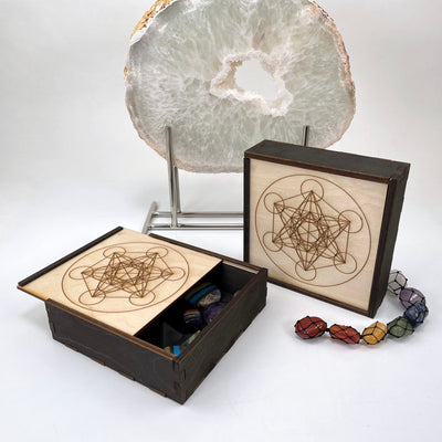 metatron's cube with crystals displayed inside (not included with purchase)