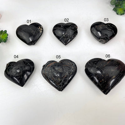 all heart options labeled laying flat 