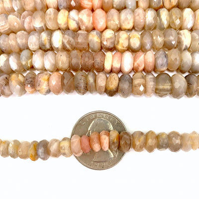 Moonstone Beads Faceted Rondels