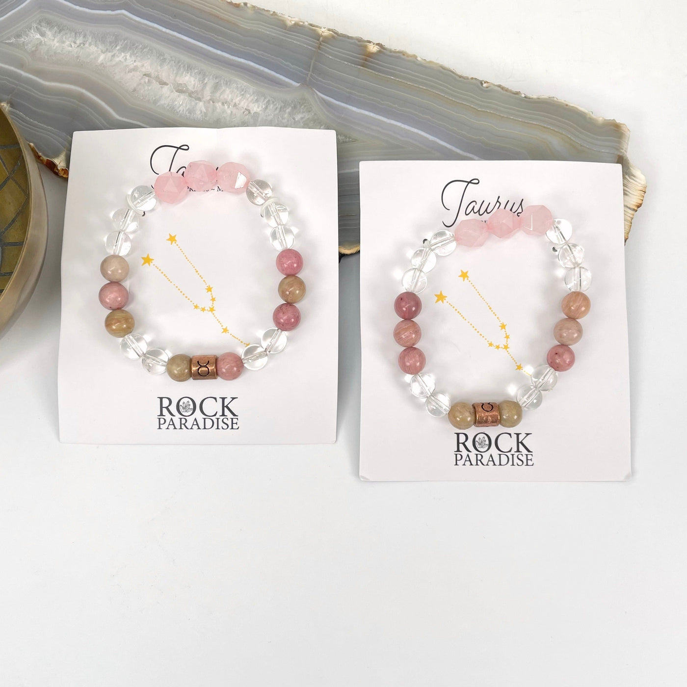 packaged taurus zodiac bracelets on display