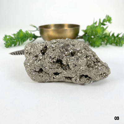 close up of rough pyrite stone option 03 for details