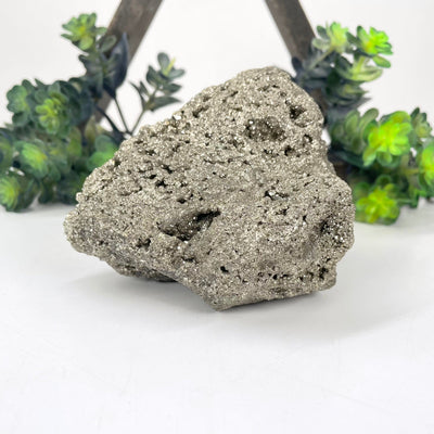 back view of rough pyrite stone