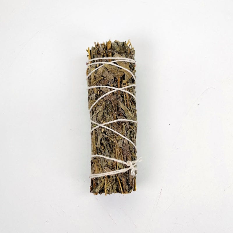 mugwort smudge bundle on white background